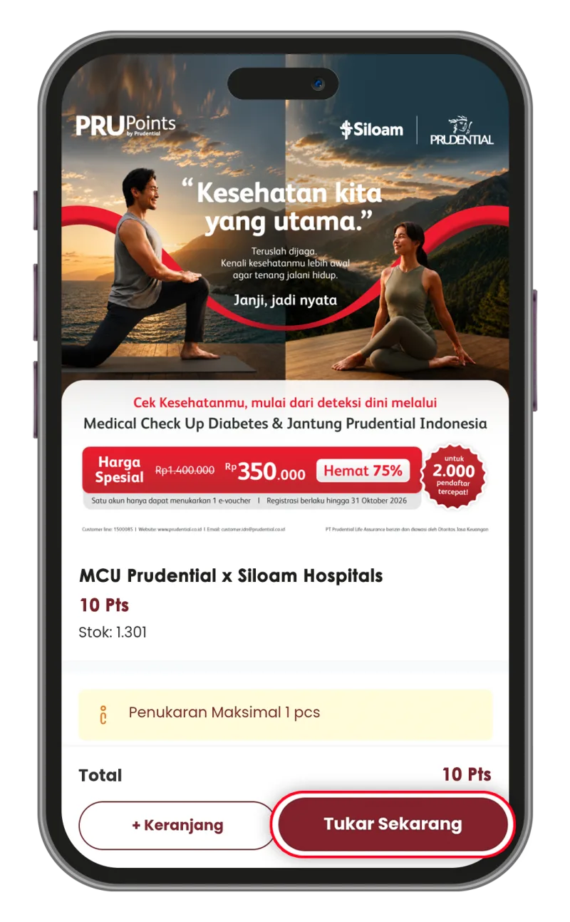 Cara tukar voucher MCU di PRUPoints